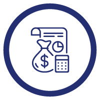 Finance icon with chart and calculator